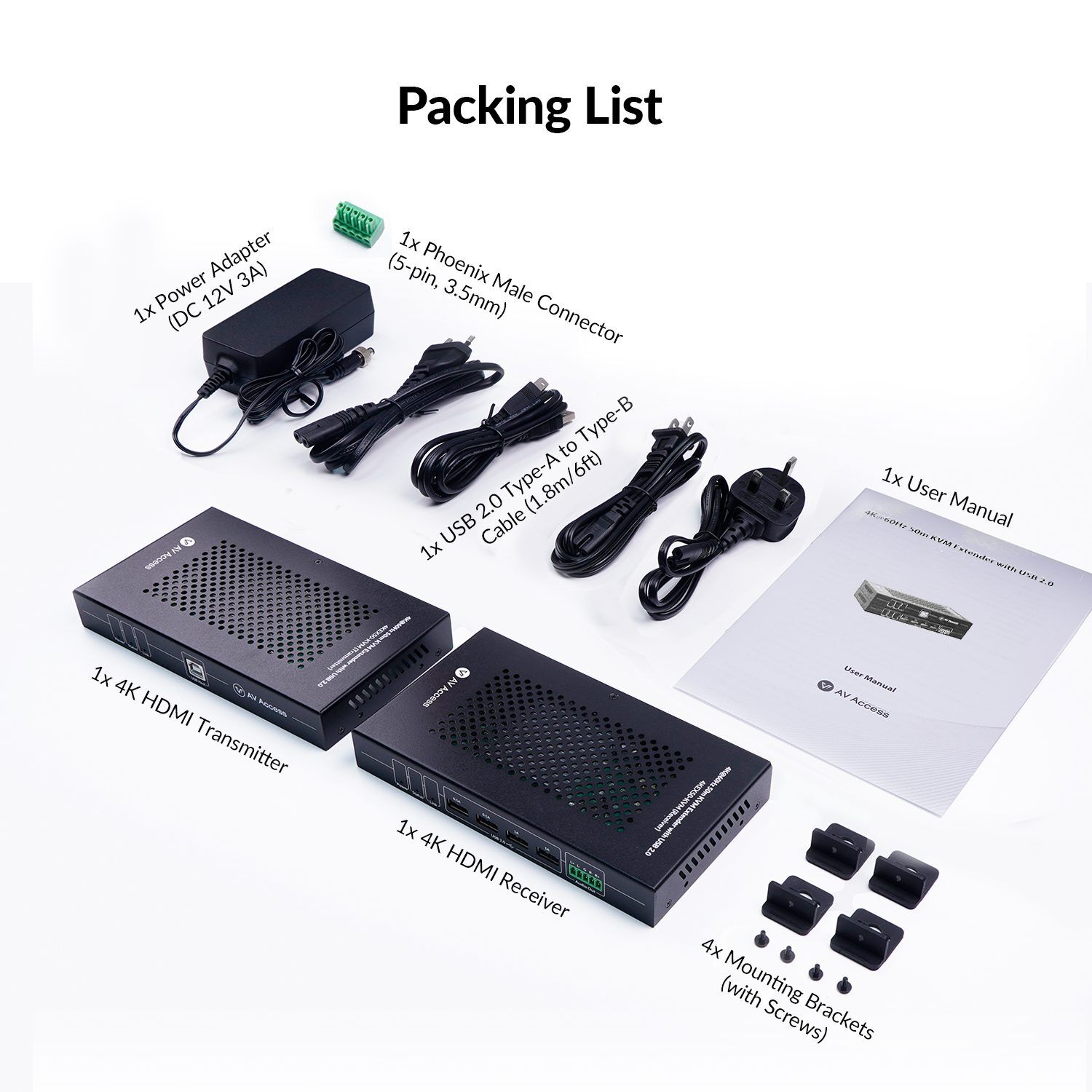 4K HDMI KVM Extender over Cat5e & Cat6