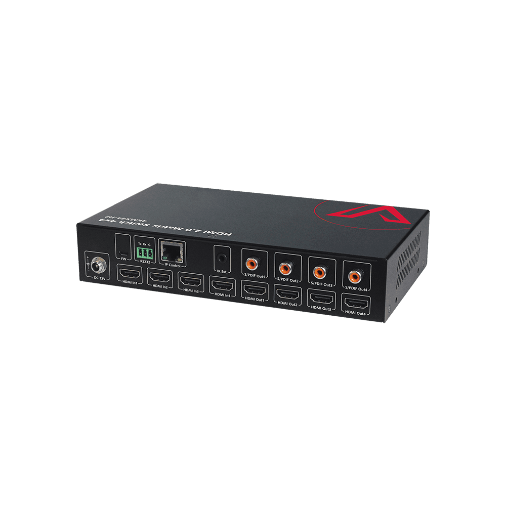 4K 4x4 HDMI Matrix Switch w/ SPDIF Audio Extraction & IR Control