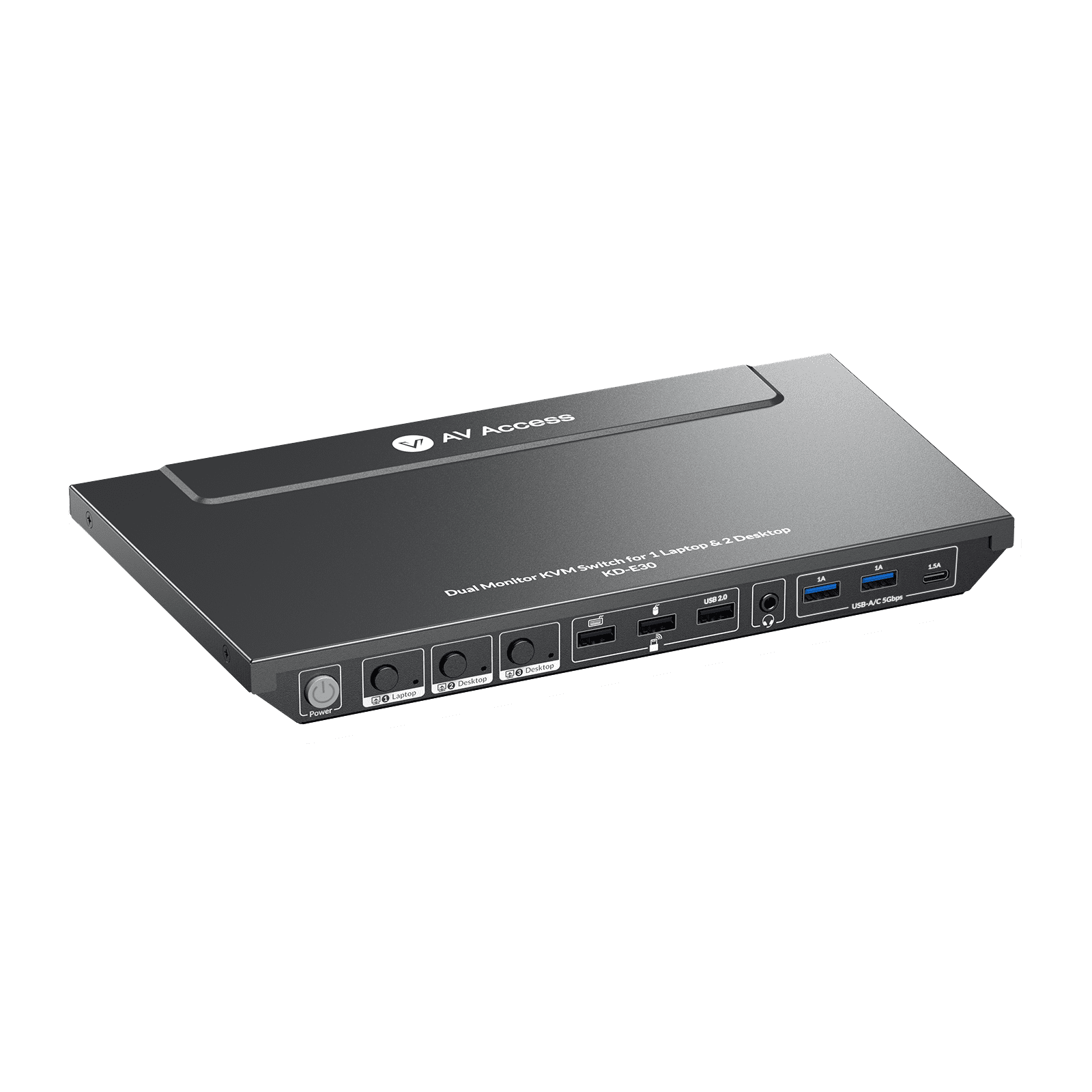 KD-E30 KVM Docking Station for Laptop & 2 Desktops, Dual 4K