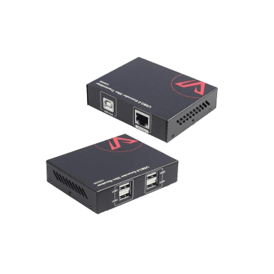 USB2.0 エクステンダー 50m USB Extender 2.0 over Cat5e, 4-Port with Power