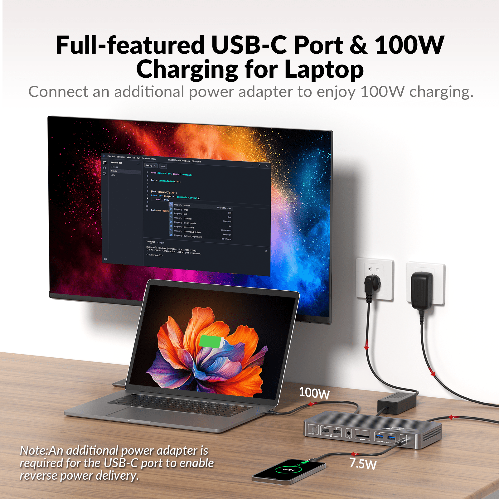 USB-C KVM Switch Docking Station for 2 Laptops & Dual Monitor, 11