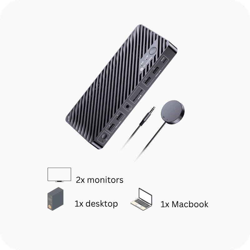 USB C KVM Switch 3-Port with HDMI for Dual Monitor