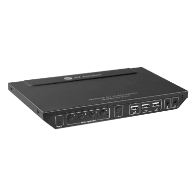 Upgraded 4x1 4K KVM Switch with Hotkey Switching, IR Rmote
