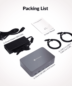 USB C KVM Switch Docking Station for 2 Laptops & 2 Monitors