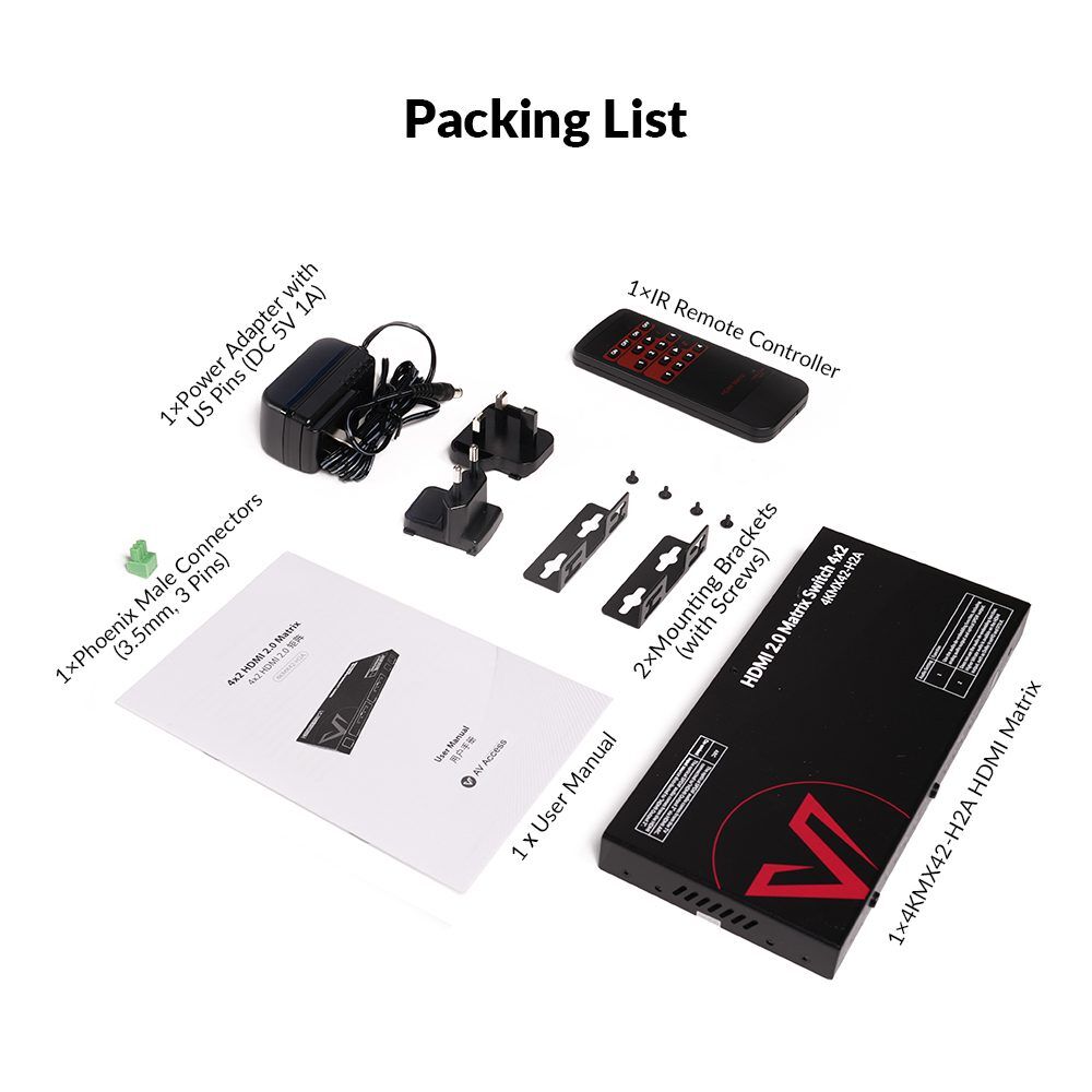 4x2 4K HDMI Matrix Switch w/ Scaler, ARC & Audio Extraction