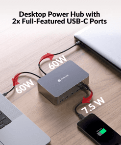 USB C KVM Switch Docking Station for 2 Laptops & 2 Monitors