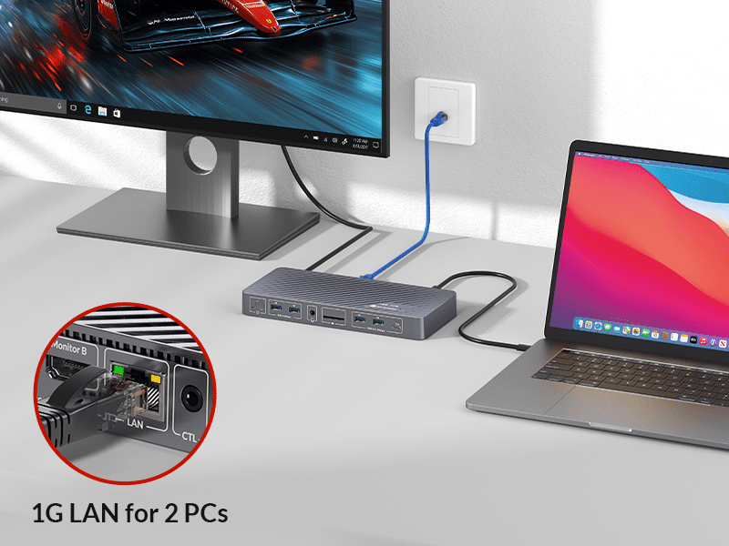 iDock M10 KVM Switch for MacBook and PC with Docking Features