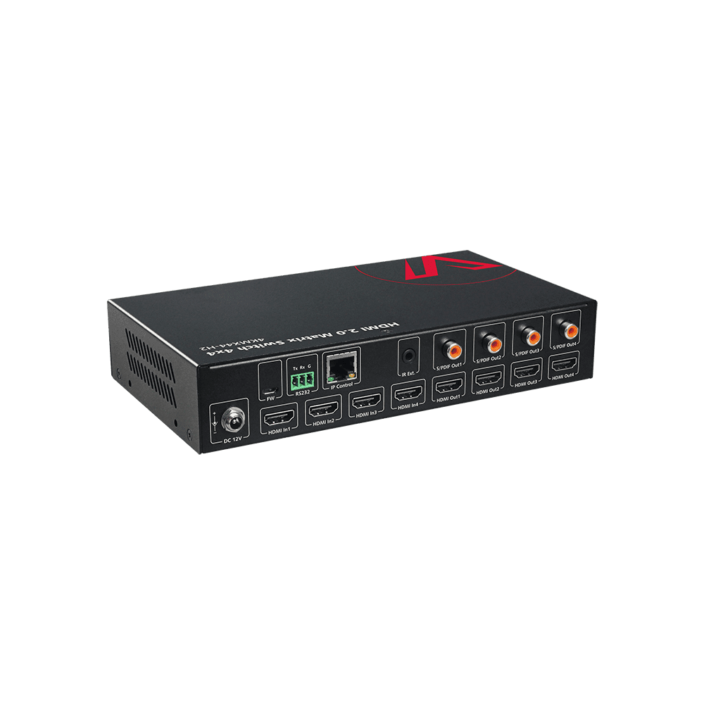4K 4x4 HDMI Matrix Switch w/ SPDIF Audio Extraction & IR Control