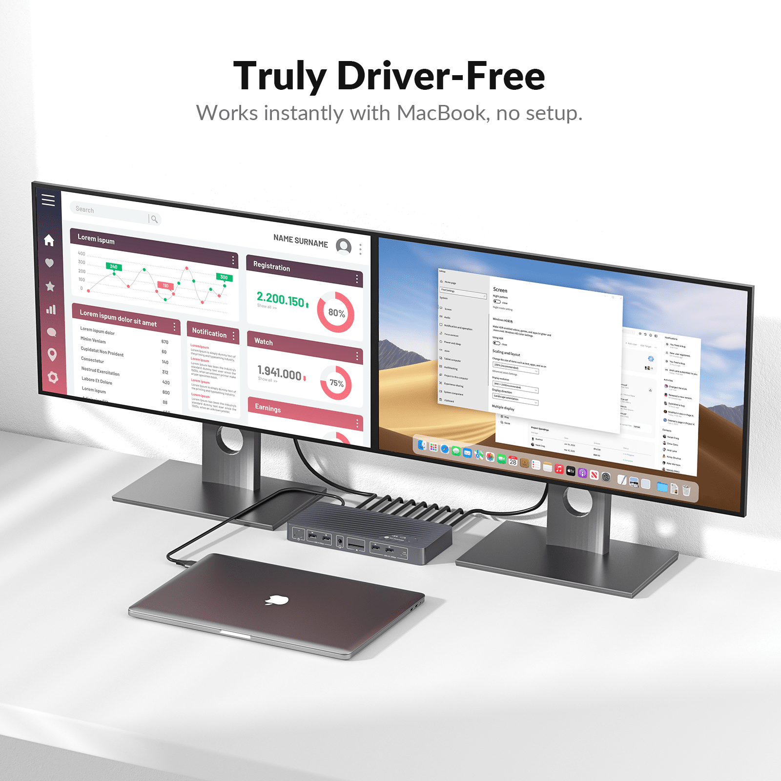 iDock M10 KVM Switch for MacBook and PC with Docking Features